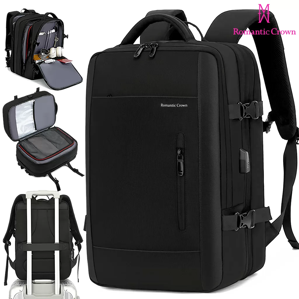 ROMANTIC CROWN Mochila de Viagem MascuIina e Feminina ImpermeaveI Reforçada Executiva para Notebook