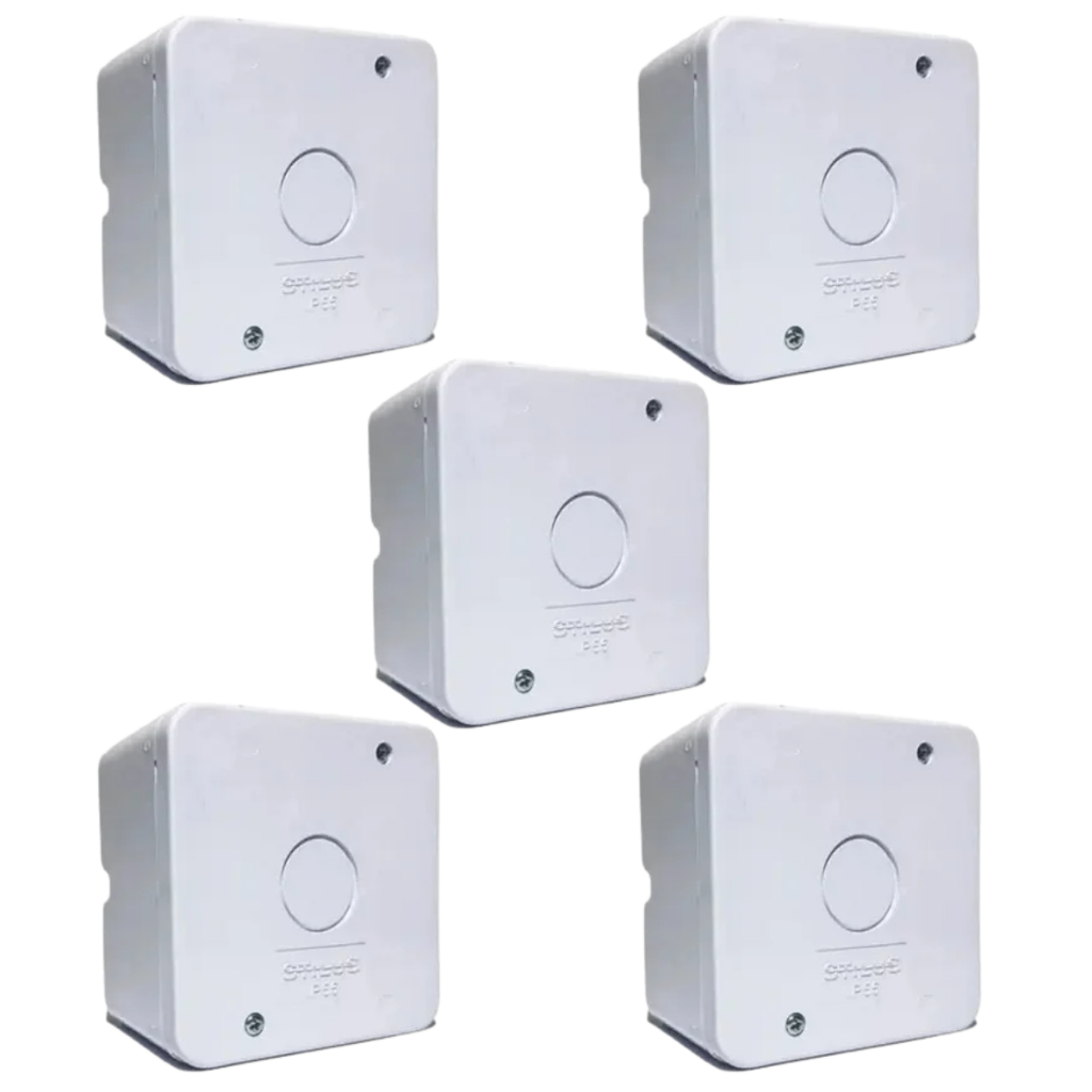 Kit 5x Caixa de Proteção Organizadora de Sobrepor para Câmera de Segurança Cftv Stilus – 2505