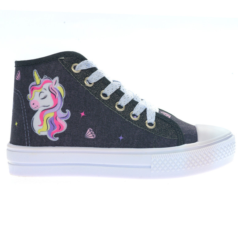 Tênis Infantil Feminino Cano Alto Estilo Street V
