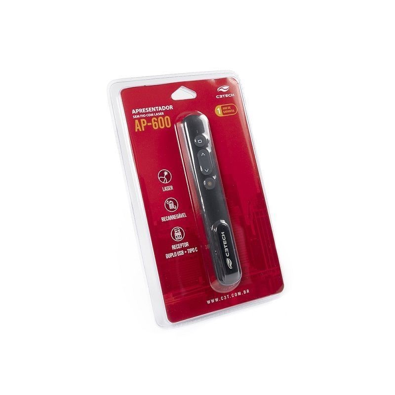 Apresentador Wireless C3Tech De Slide Ap-600