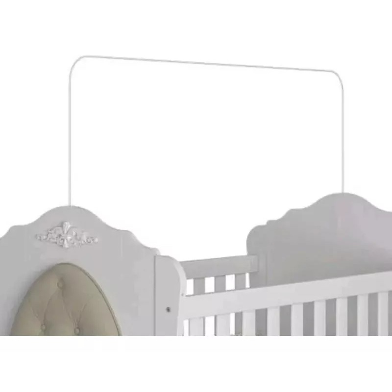 Haste para Berço Infantil cor Branco Resistente em Metal Maleável