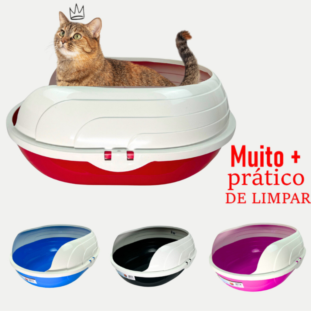 Caixa de Areia Sanitária Bandeja Higiênica Com arco para Gato – FURACÃO PET