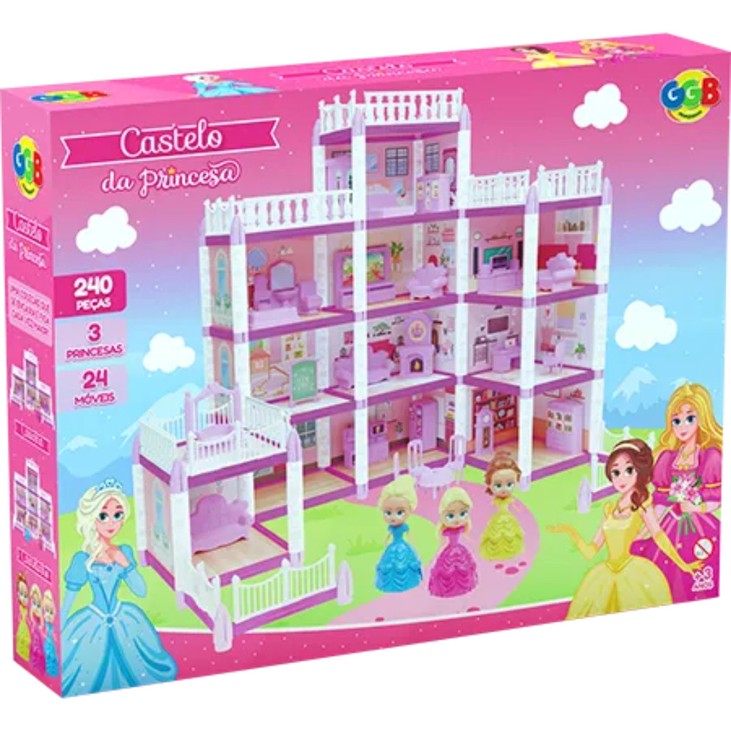 Castelo da Princesa 240 peças kit completo casinha de boneca