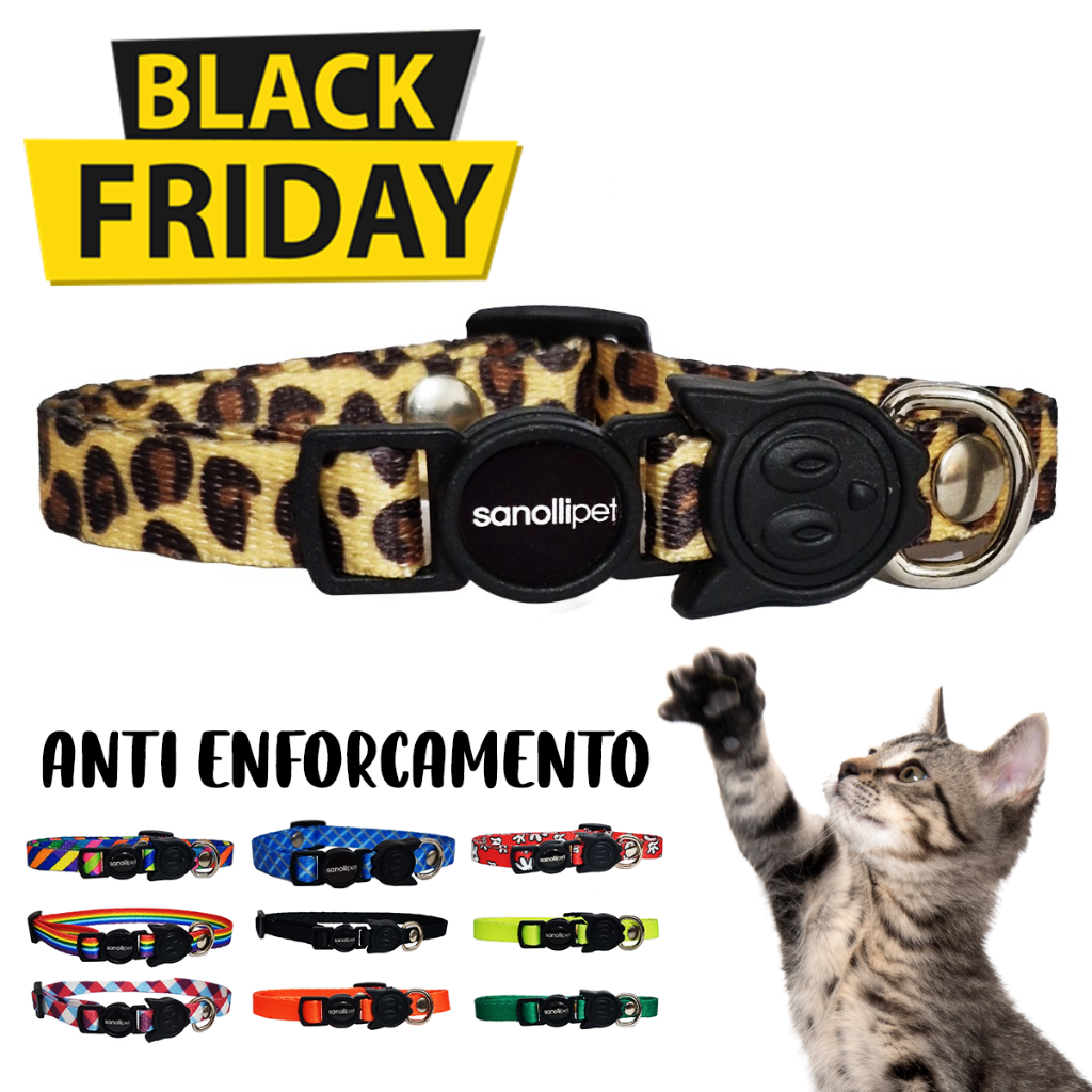 Coleira De Gato Premium Anti Enforcamento Liberação Rápida Abre Fecha Lindas Luxo Estampas