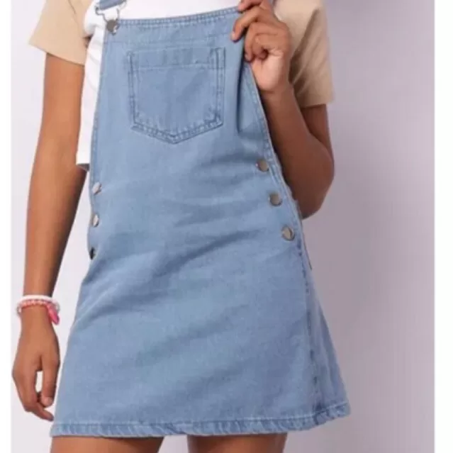 SALOPETE VESTIDO   ESTILO JARDINEIRA JEANS LAVAGEM