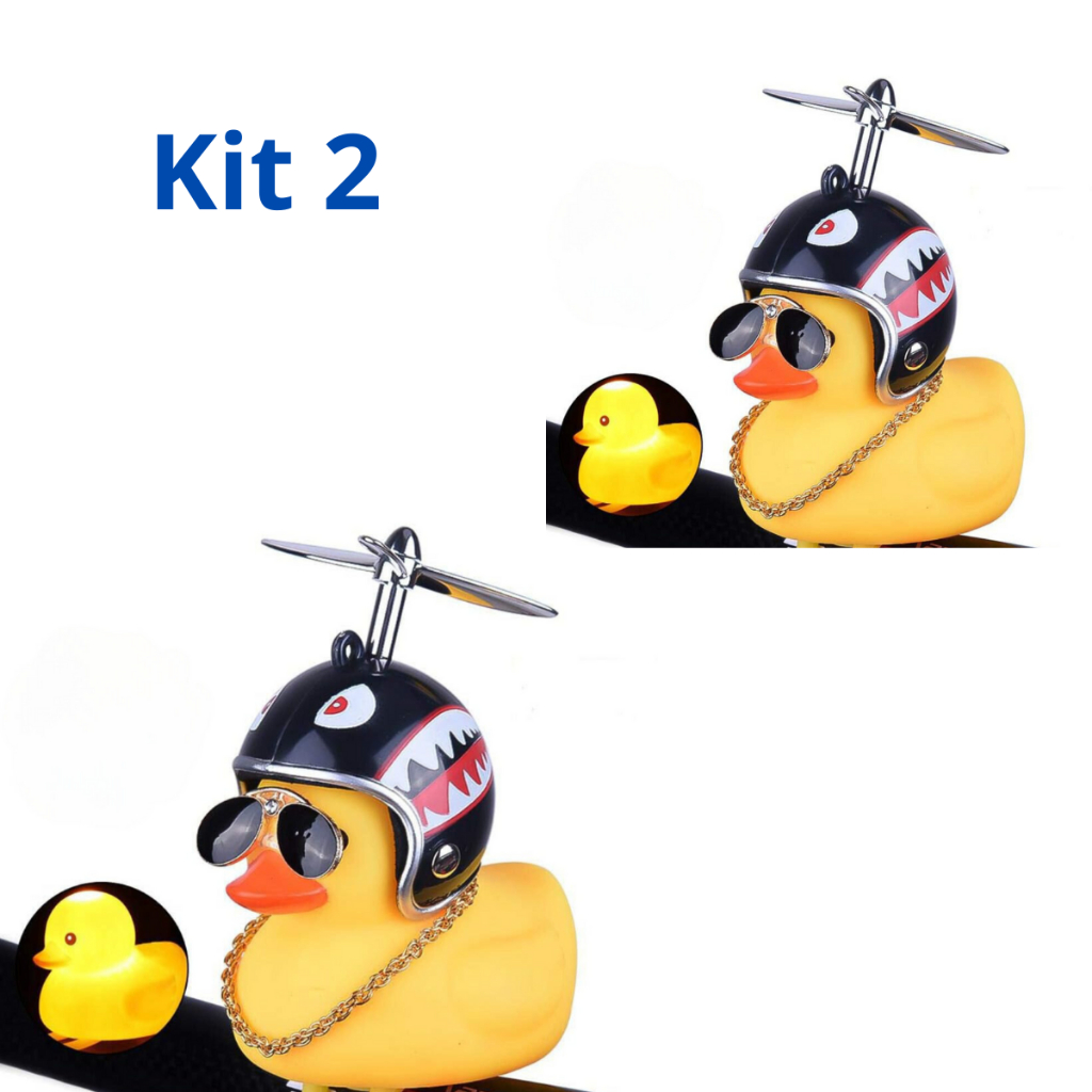 KIT 2 Patinho Jack da Zueira (Com Led) – Pato de Borracha Decora Bike Moto