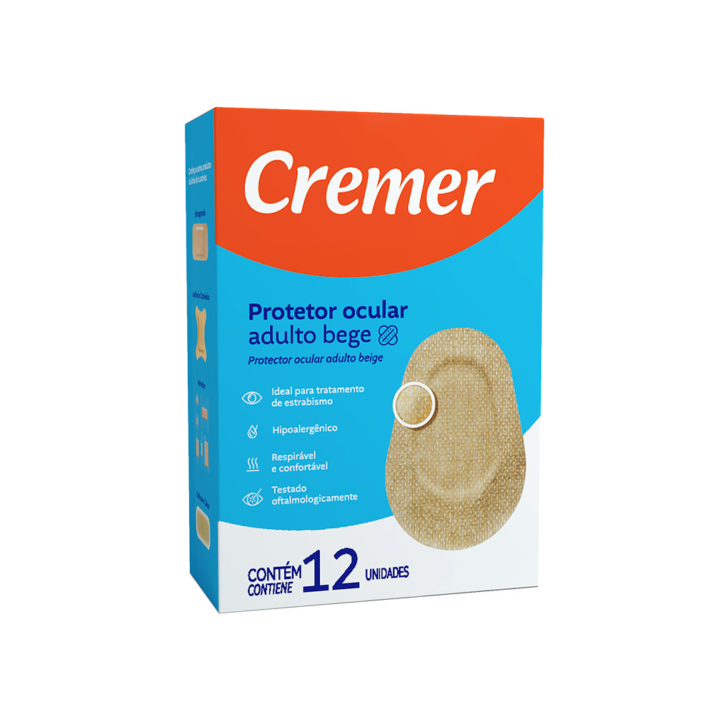 Protetor Ocular Adulto Bege 12 Unidades Cremer