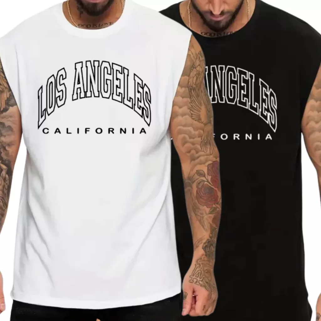 Kit 2 Camisetas Regata Oversized Masculina StreetWear Academia Sport Cores Novas Lançamento