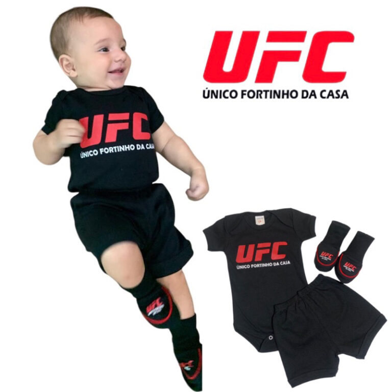 kit 3 peças UFC, bebê temáticos, mêsversário,