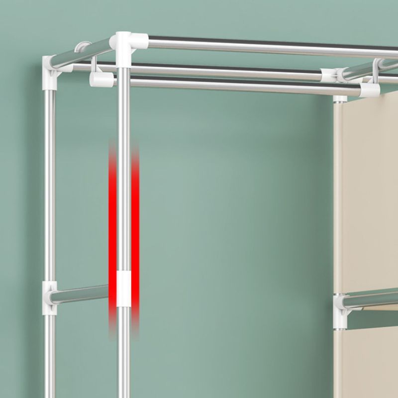 Guarda Roupa DobráVel 2 Portas ArmáRio Organizador PortáTil Multiuso Cabideiro Sapateira ImpermeáVéL