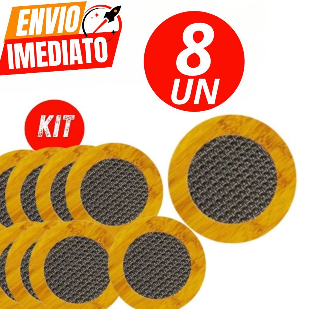 Kit 8 OU 10 Descanso Redondo para Panelas Quentes Até 180° Bambu Premium 16 X 16Cm Casa Cozinha Jant