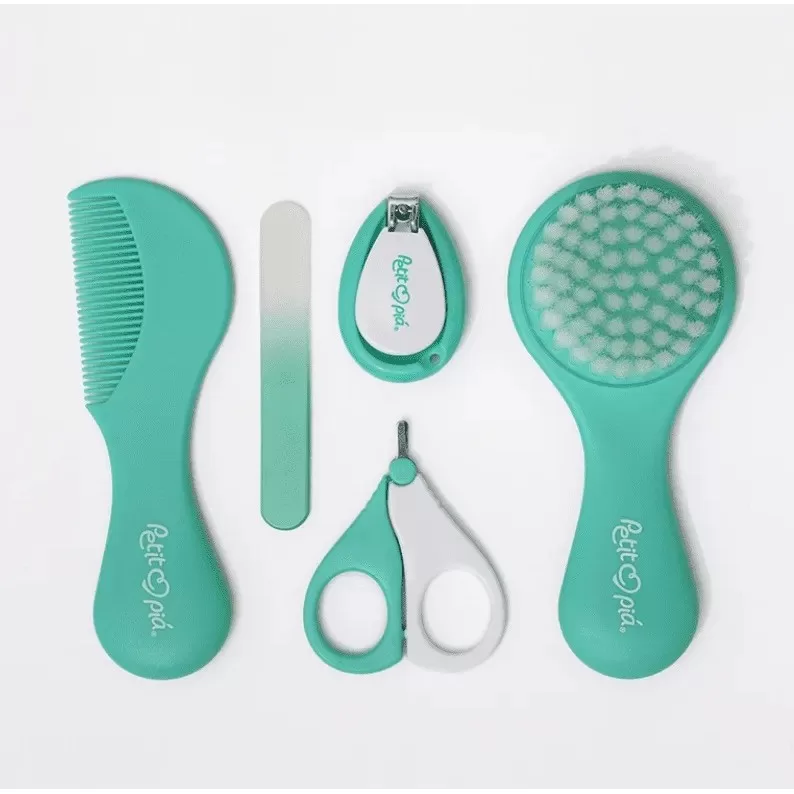 Kit Cuidados e Higiene para Bebê 5 Peças Verde – Petit Piá