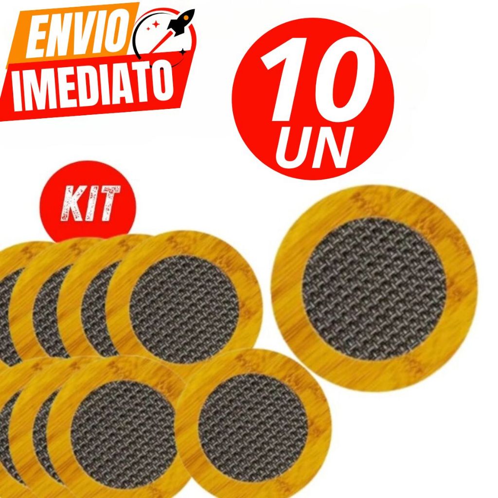 Kit 10 Descanso Redondo De Panelas Quentes Até 180° Bambu Premium 16 X 16Cm Casa Cozinha Jantar Segu