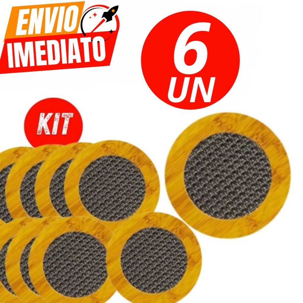 Kit 06, 08  Descanso Redondo para Panelas Quentes Até 180° Bambu Premium 16 X 16Cm Casa Cozinha Jant