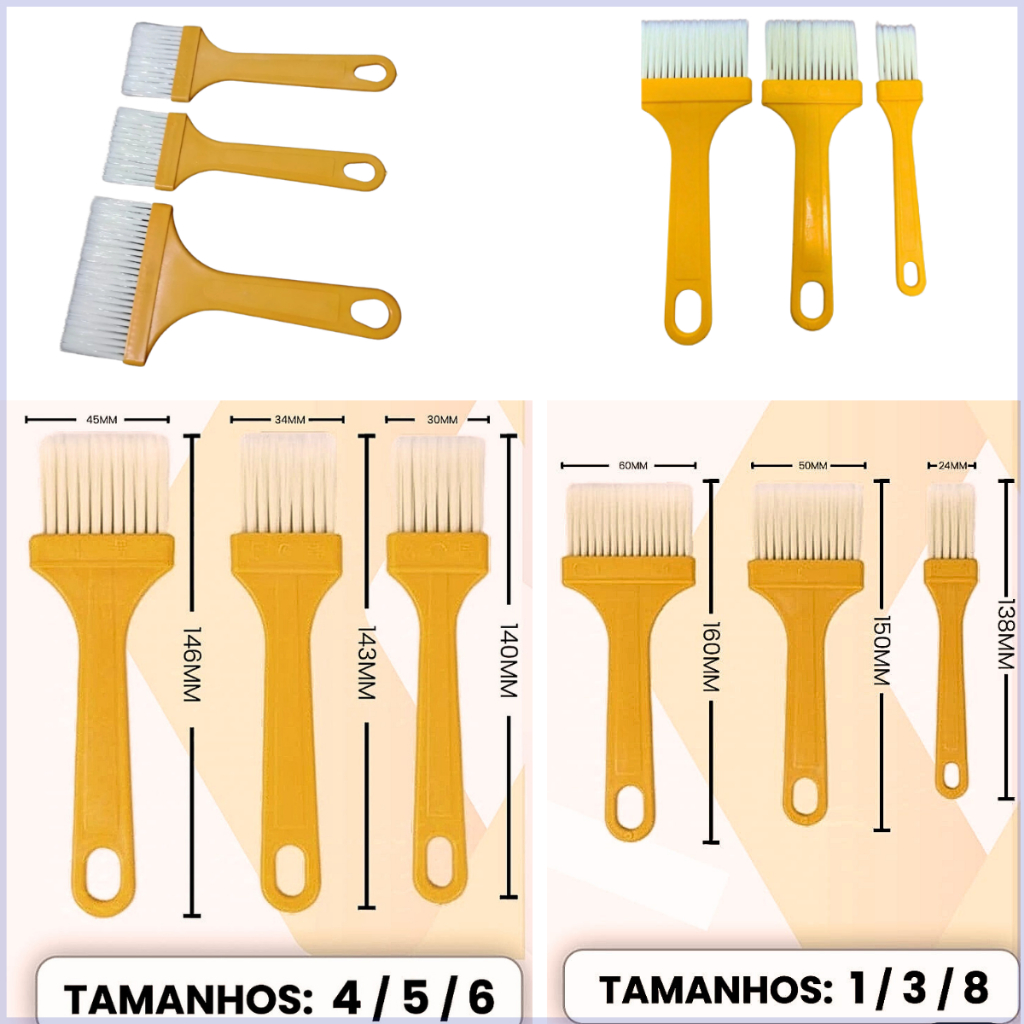 Kit 6 Trincha Pincel Para Pintura TrinchaTrinchas Pincel Para Pintura Tinta limpeza eletronicos Mult