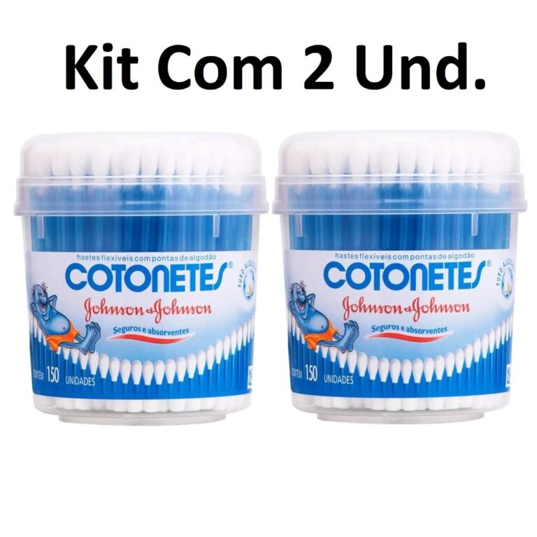 Kit 2 Hastes Flexíveis Cotonetes Pote 150 Unidade