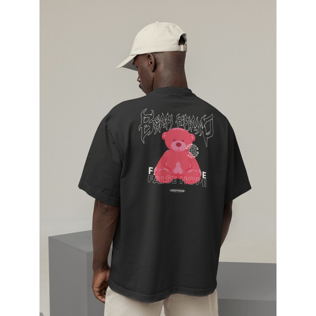 Camiseta Oversize Gola Alta Streetwear Masculino e Feminino 100% Algodão Treino Dia a Dia Preto e Of