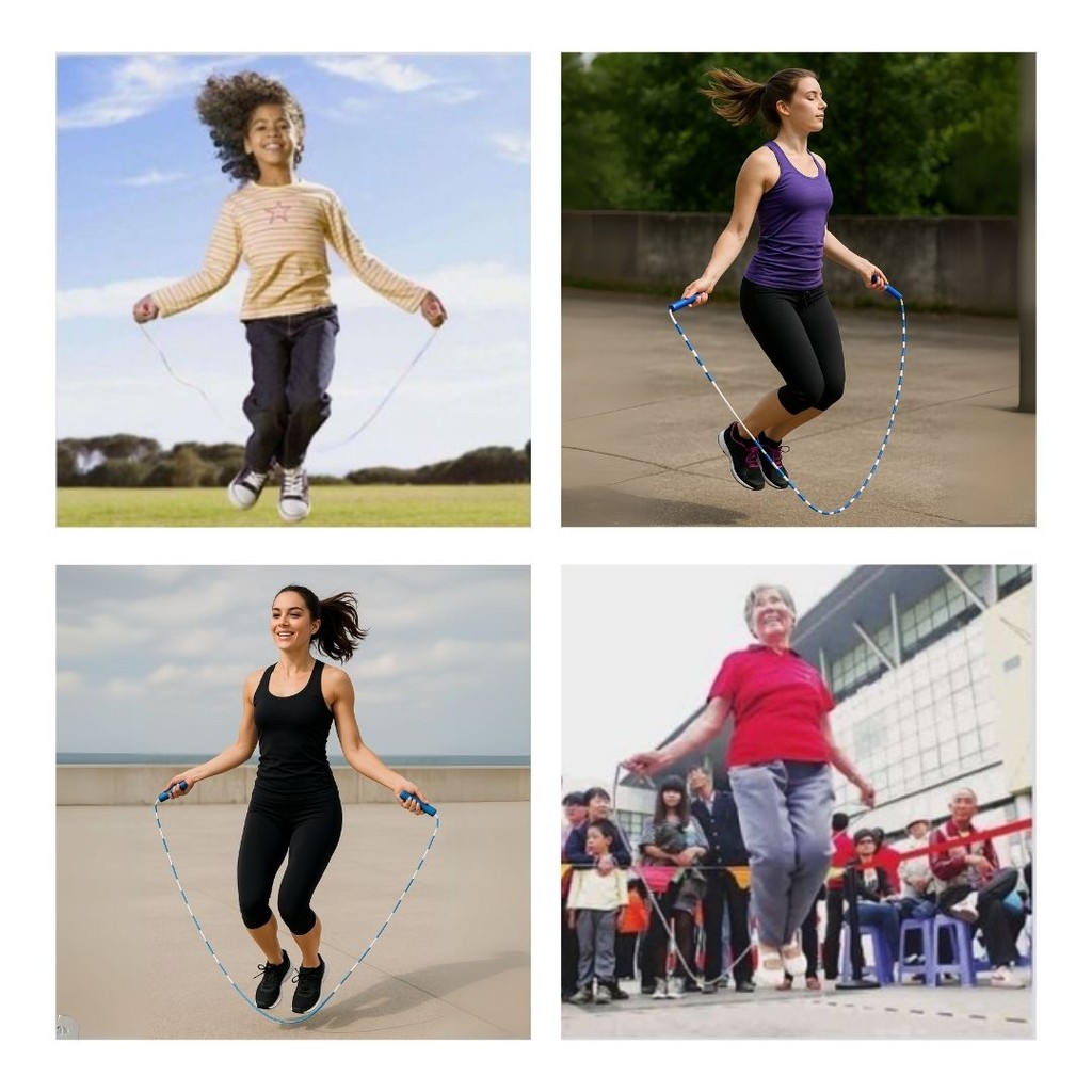 Corda de Pular Segmentada com Miçangas  Resistente, Versátil e Ideal para Treinos ou Recreação