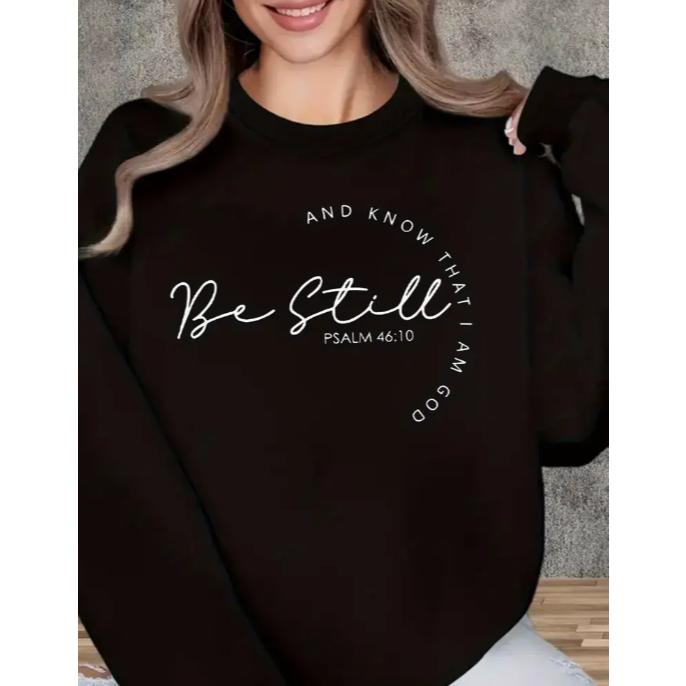Moletom Gola Redonda Feminino Estampado Be Still F