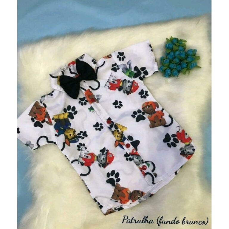 camisa social patrulha canina Tam 6 meses a 1 anos