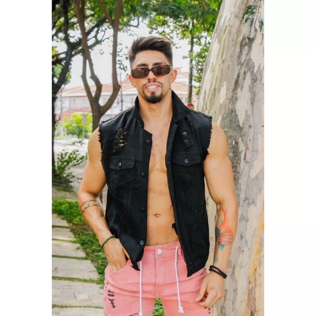 Colete Jeans Masculino Destroyed Rasgado Premium