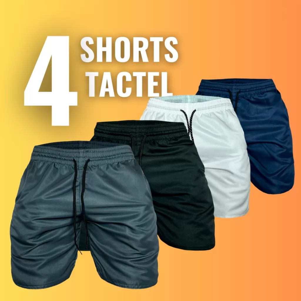 KIT 4 Short Masculino / Bermuda Tactel Premium com Elastano