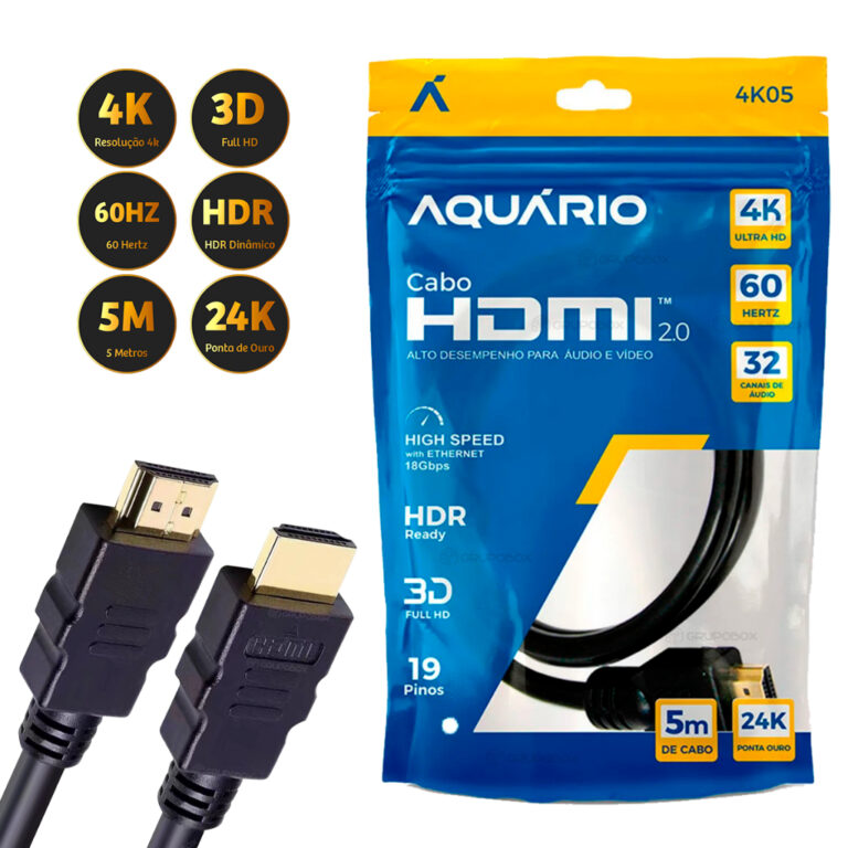 Cabo Hdmi Aquario 2.0 4k 2m, 3m, 5m, 10m Metros 4k