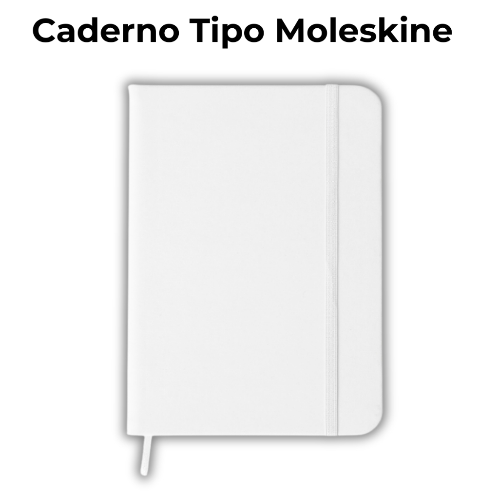 Caderneta de Anotações Tipo Moleskine 21x14cm Com Pauta Folha Branca