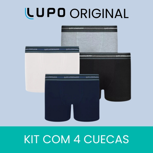 Kit 4 Cuecas Infantil Boxer Short 100% Algodão Lu