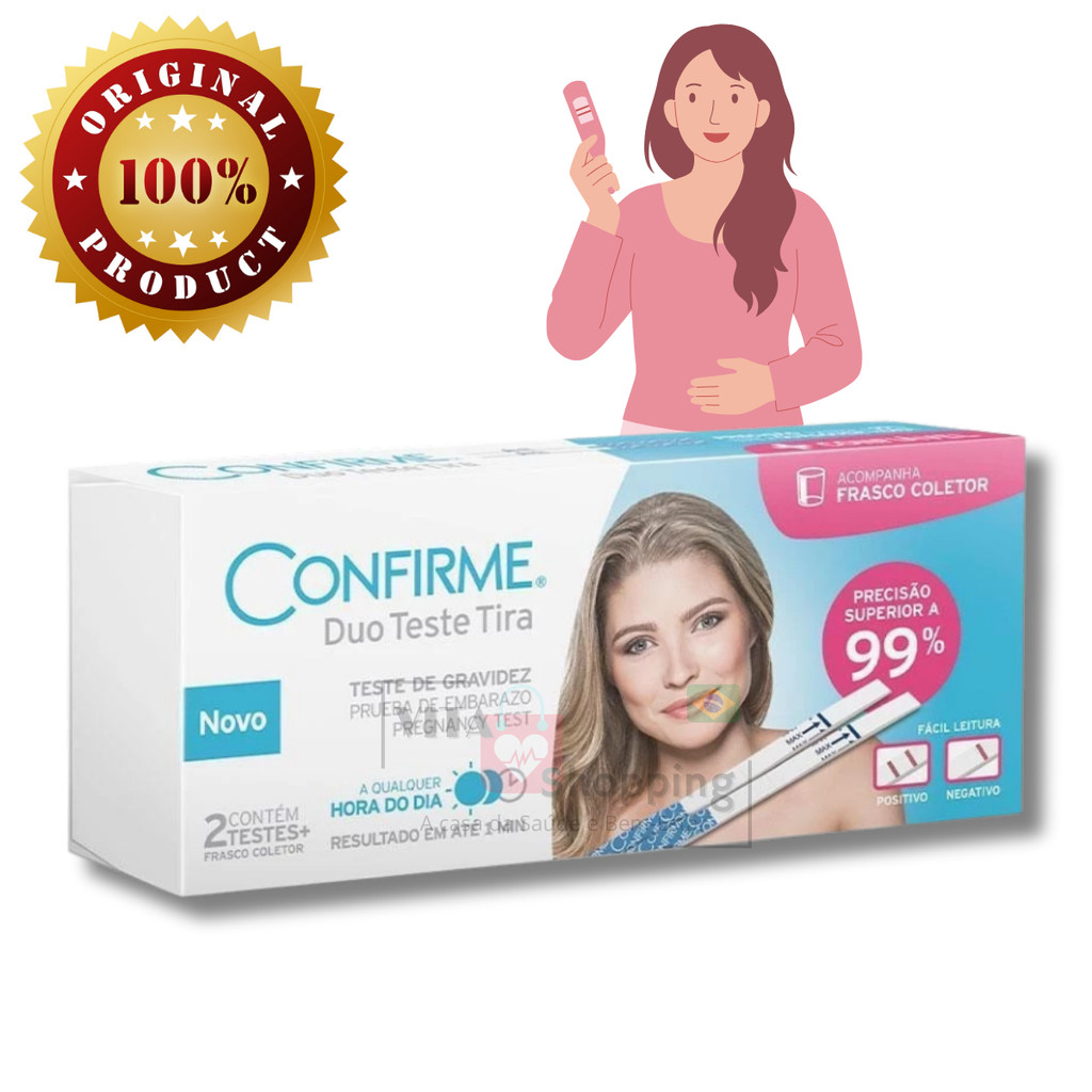 Teste De Gravidez Confirme Duo Teste Tira 2 Unidades – 99,9%
