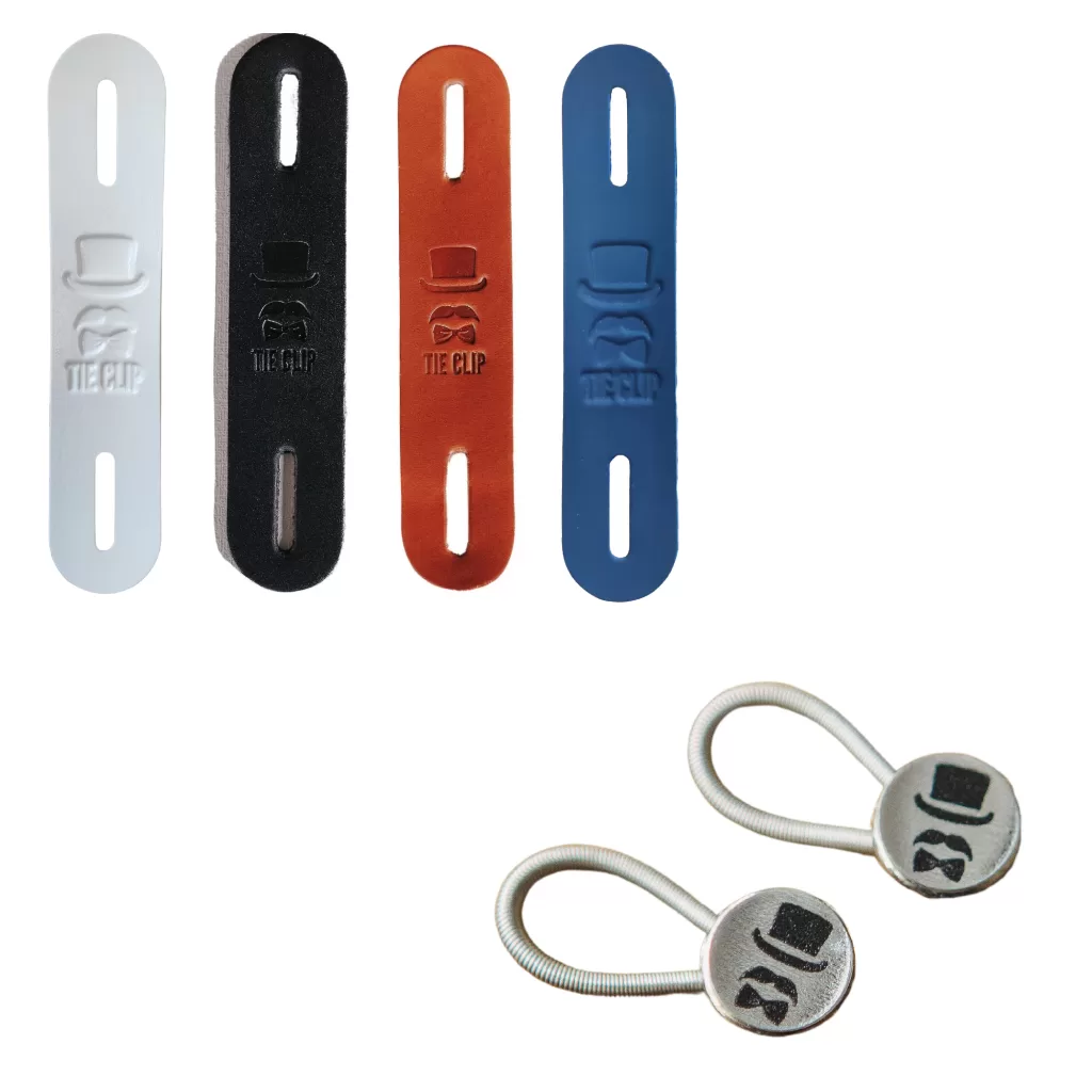 Kit Prendedor Gravata  + Extensor Botão Camisa Social Ajustável Conforto Elegância