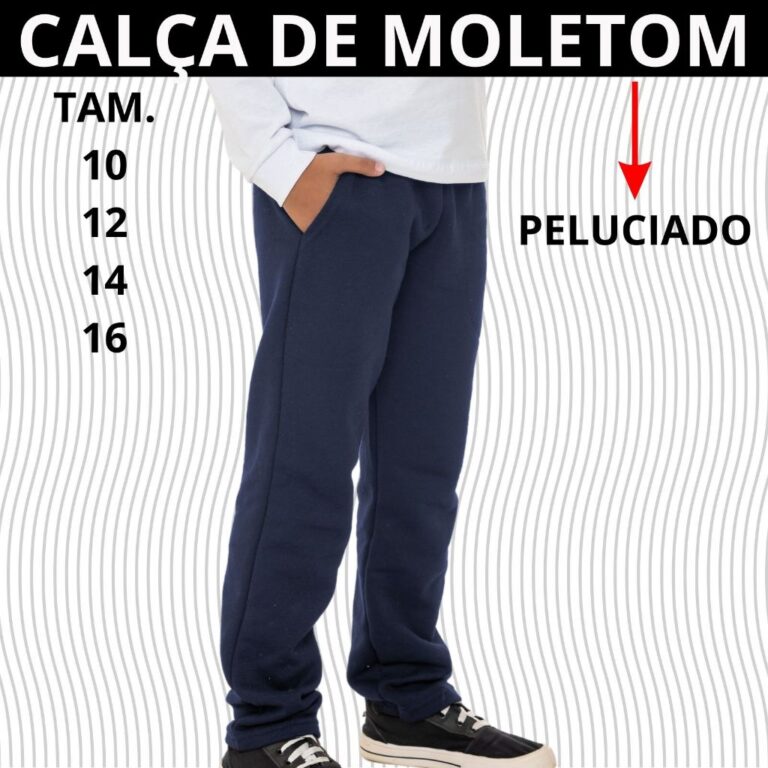Calça Juvenil Masculina 2 Bolsos Com Bainha e Ela