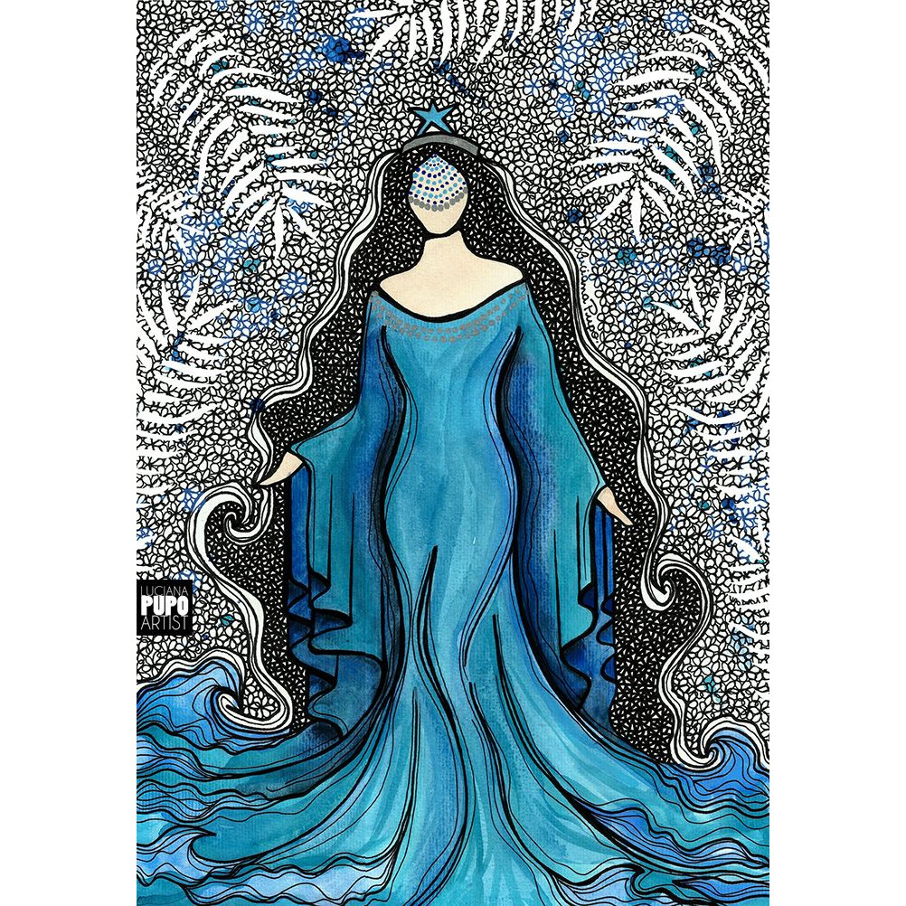 Kit Quadros Iemanjá Orixá Em Azulejo 1.50m X 2,80m