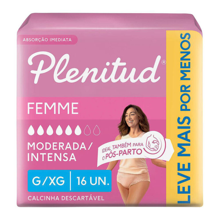 Roupa Íntima Plenitud Femme Tamanho G/XG com 16 U