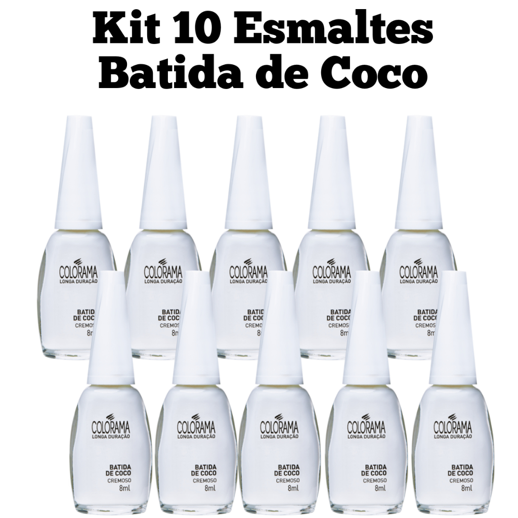 Kit de Esmaltes Batida de Coco Colorama Francesinha Manicure Clássicos Mais Vendidos