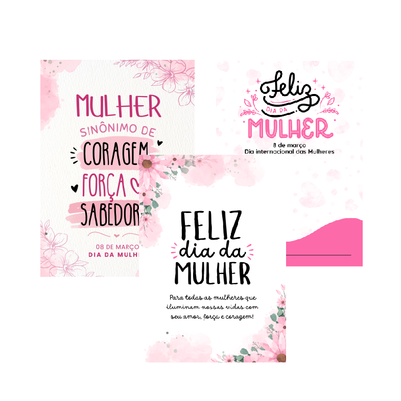 50 100 cartões para o dia das mulheres decorativos com frases e mensagens