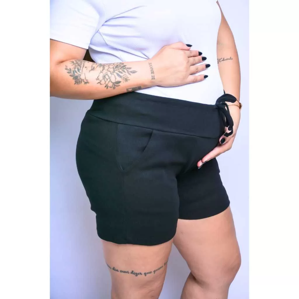 Lançamento short gestante elástico com regulação na cintura