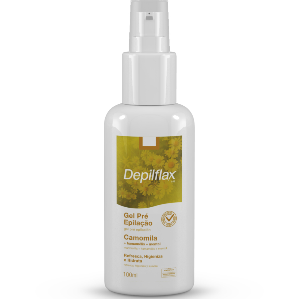 Depilflax Gel Pré Depilação Corporal Extrato Camomila Refresca Hidrata Higieniza 100ml