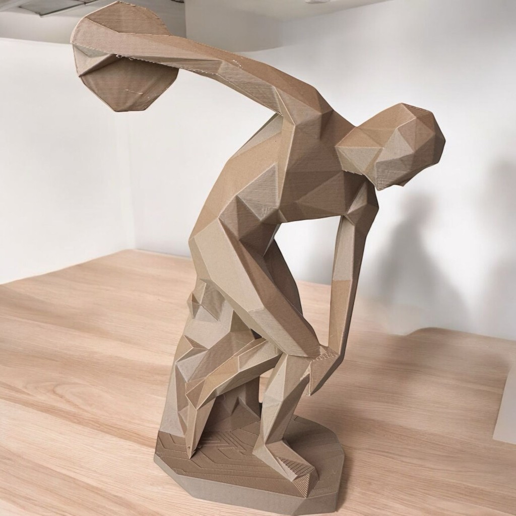 Escultura Geométrica Discóbolo Decorativa 3d