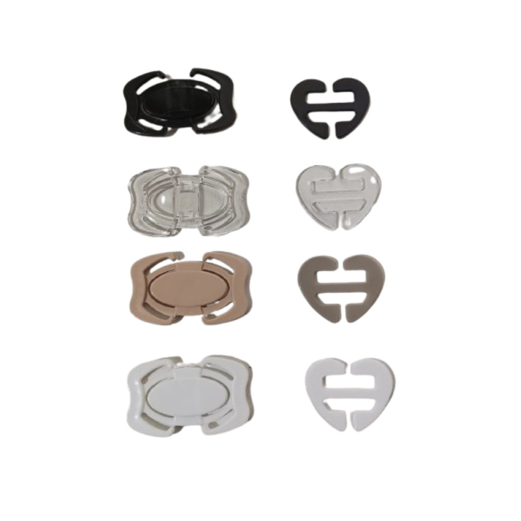 Clip para alças Nadador Kit com 8 Clips para alças do sutiã 4 em formato de Coração e 4 Formato Larg