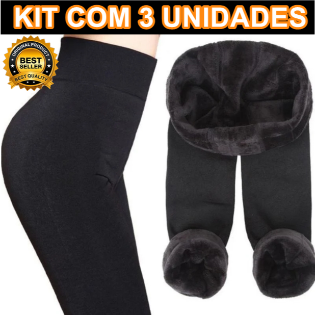 Kit Com 3 Calça Legging Peluciada Flanelada Infan
