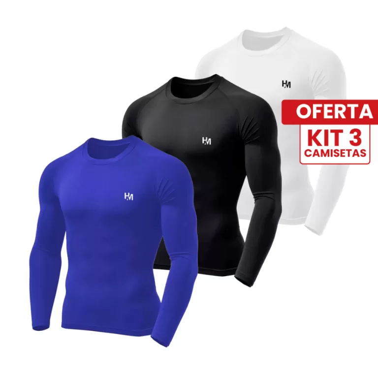 Kit 3 Camisas Térmicas Com Proteção Solar Uv 50