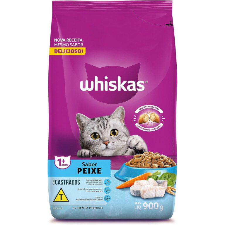 Ração para Gatos Castrados Whiskas Peixe 900g Ad
