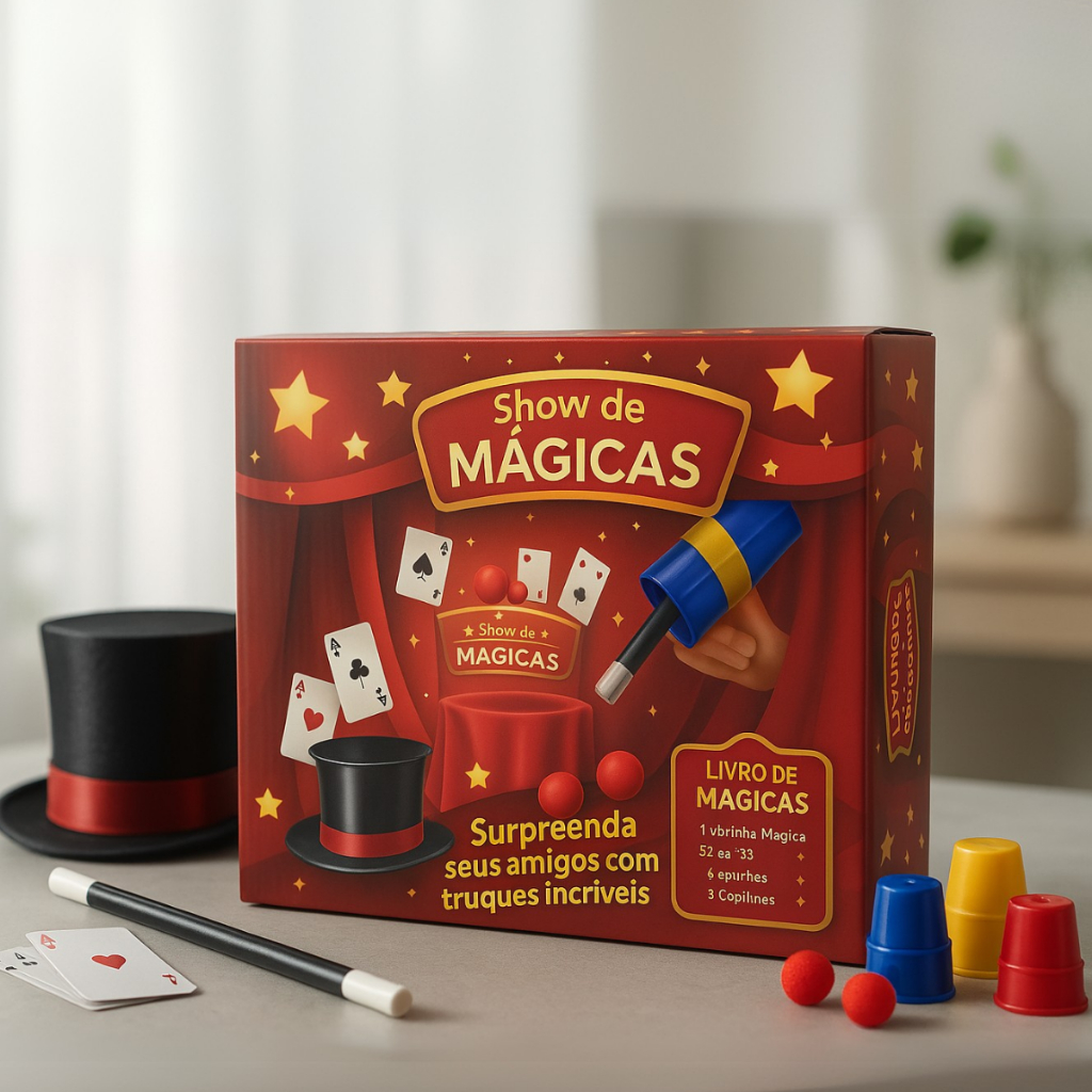 Kit Show de Mágicas com Acessórios Mágico Ilusionista Diversão Criança Varinha ENVIO IMEDIATO