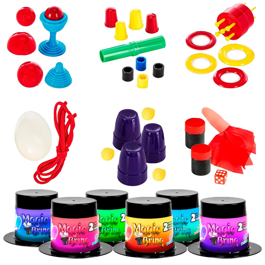 Jogo de Magicas Magic Brinq Cartola De Mágico Com Acessórios E Truques Polibrinq
