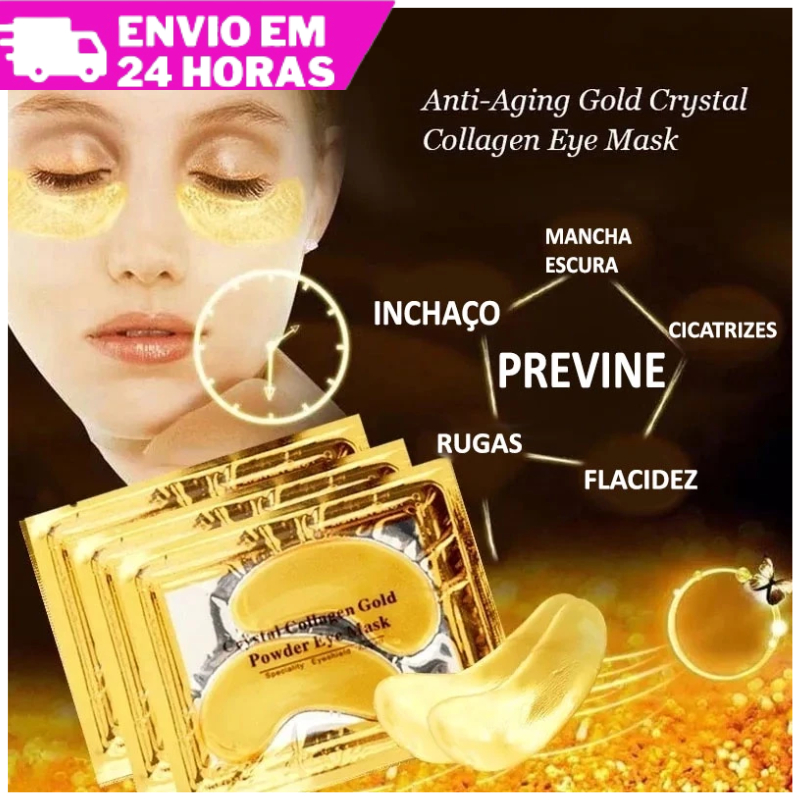 Kit 10 Pares De Mascara De Colágeno Hidratante Para Região Dos Olhos Collagen Crystal Eye Mask