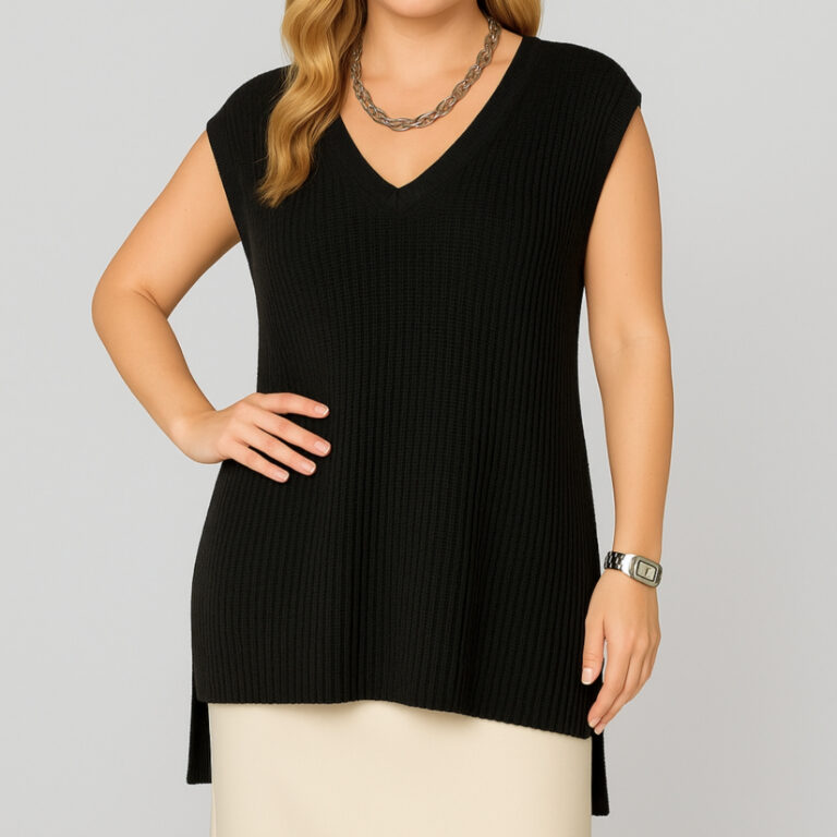 Colete Feminino Tricot Casual Fang Regata Tricô D