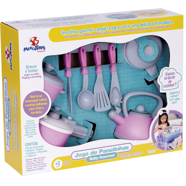 Cozinha Infantil Rosa Panelinhas e Utensílios Bri