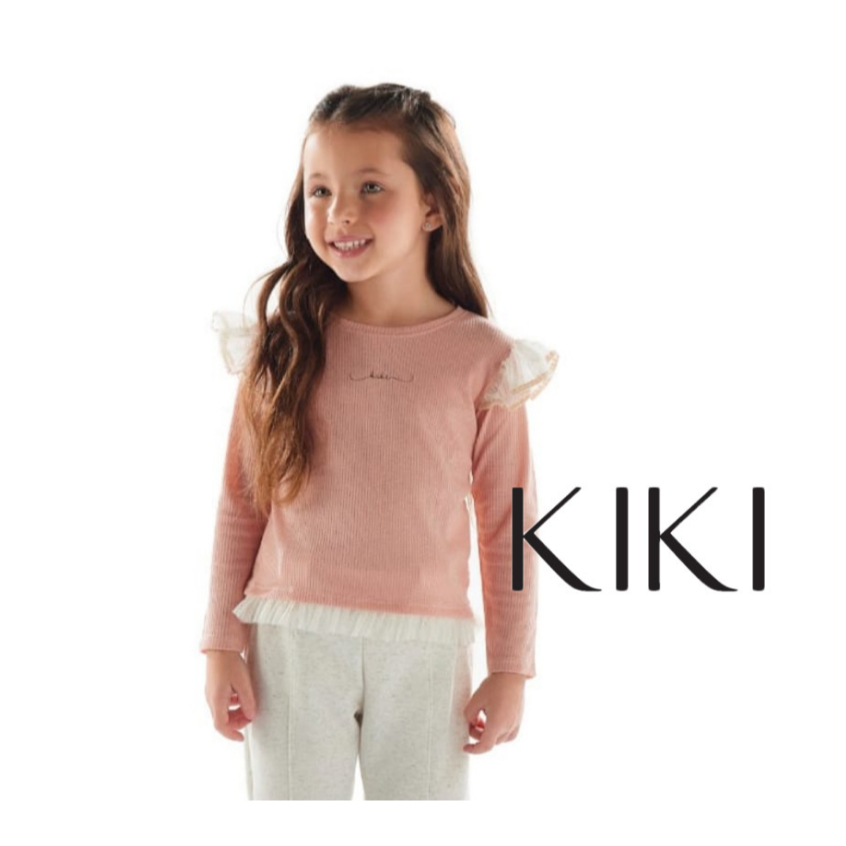 Blusa infantil manga longa menina Kiki xodò tamanho 2 ao 4 2650173