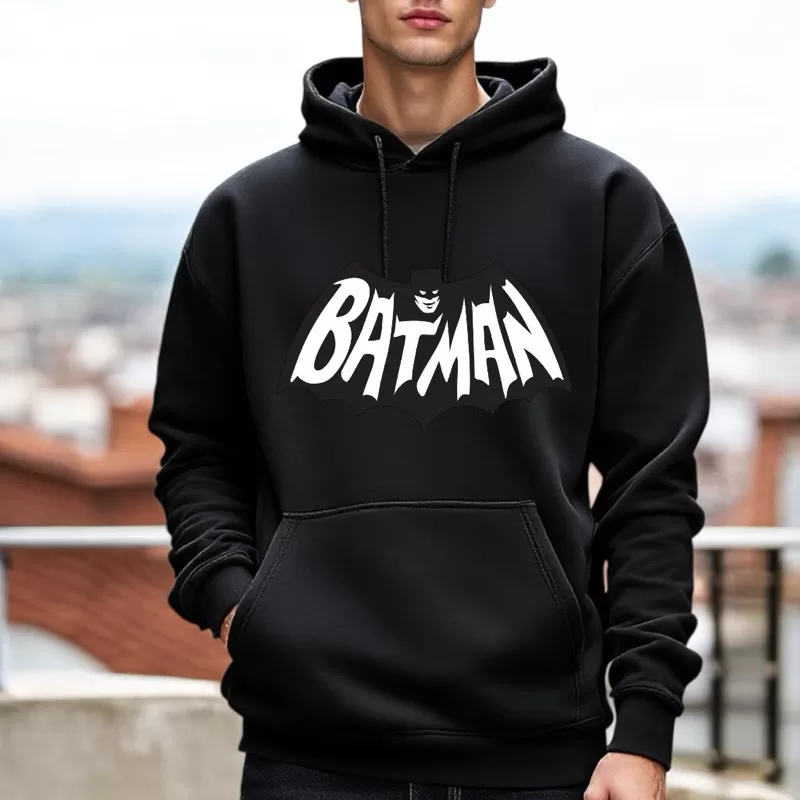 Moletom Canguru Homem Morcego Super Herói Blusa de Frio Flanelado Com Capuz Inverno